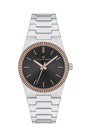 Montre à quartz en acier - Argenté, doré et noir