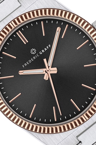 Montre à quartz en acier - Argenté, doré et noir