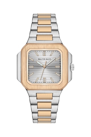 Montre à quartz en acier - Argenté et doré rose