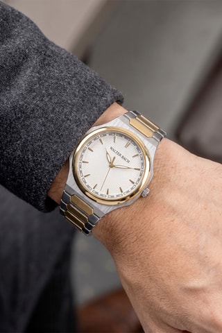 Montre à quartz en acier - Argenté et doré