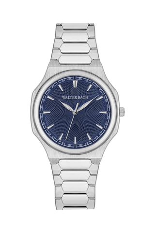 Montre à quartz en acier - Argenté et bleu