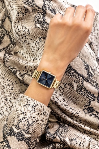 Montre à quartz en acier - Doré et bleu - Marc Malone