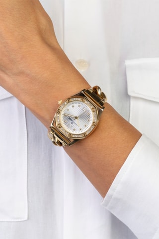 Montre à quartz en acier - Doré et argenté