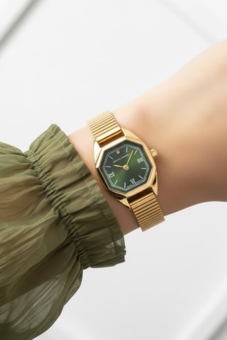 Montre à quartz en acier - Doré