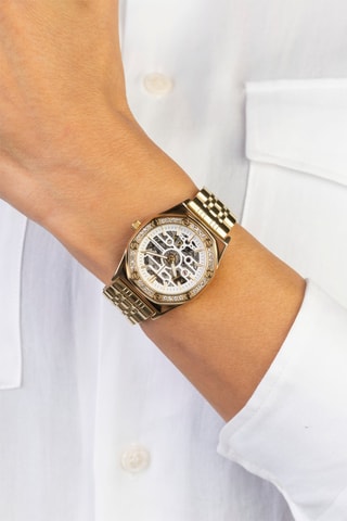 Montre automatique en acier - Doré et blanc
