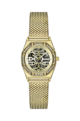 Montre squelette automatique en acier - Doré