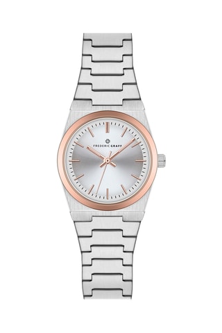 Montre à quartz en acier - Argenté et doré rose