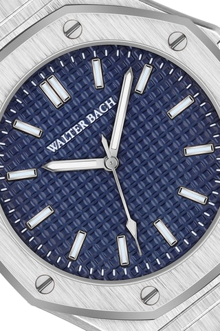 Montre à quartz en acier - Argenté et bleu