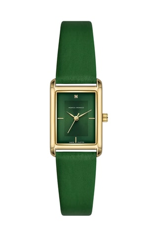 Montre à quartz en cuir et diamant - Doré