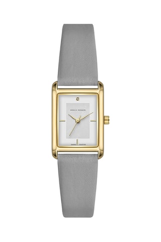 Montre à quartz en cuir et diamant