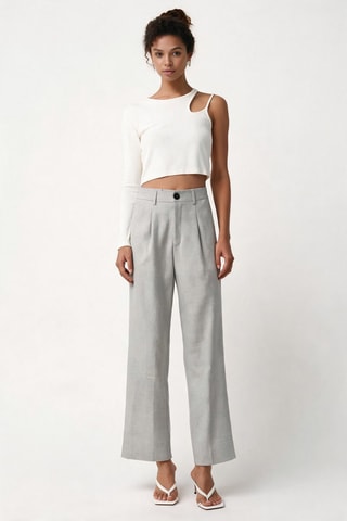 Pantalon taille haute - Gris foncé