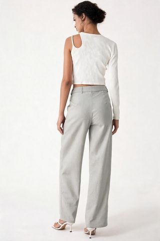 Pantalon taille haute - Gris foncé