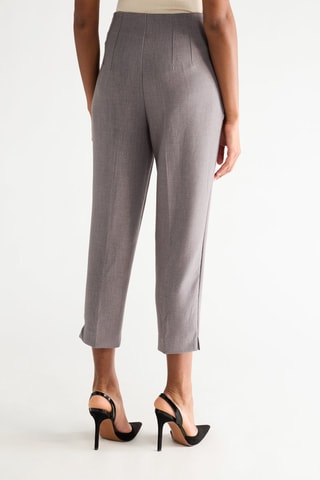 Pantalon tapered taille haute - Gris