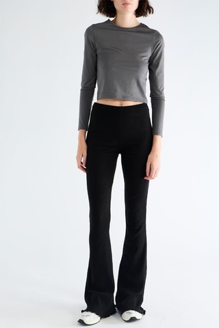 Pantalon flare taille haute - Noir