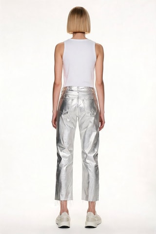 Pantalon straight - Argenté