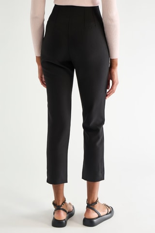 Pantalon straight 7/8 taille haute - Noir
