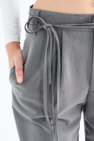 Pantalon wide legs taille haute - Gris clair