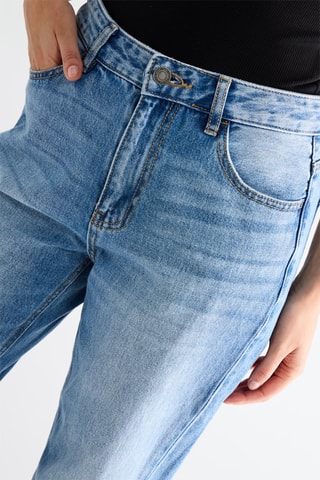Jean straight taille haute - Indigo