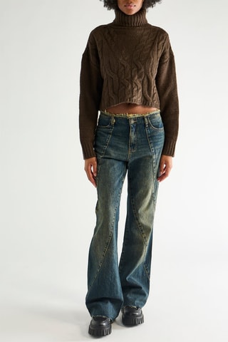 Jean straight taille haute - Noir