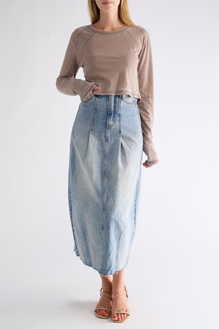 T-shirt cropped - Marron chiné