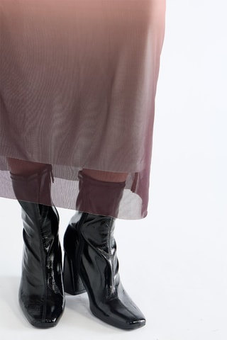 Jupe longue tie and dye taille haute - Marron
