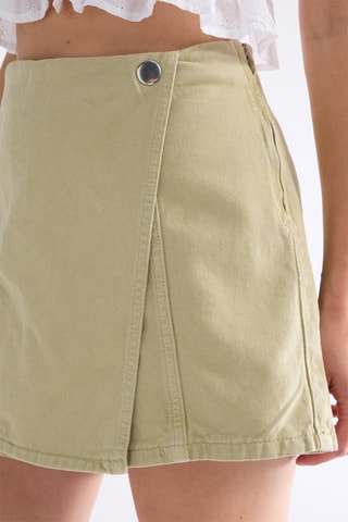 Jupe-short taille haute - Kaki