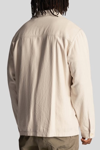 Sobrecamisa regular fit de lino - Crudo