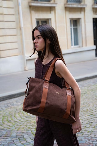 Bolso shopper de piel Arin - Marrón