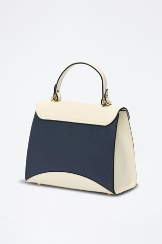 Bolso de piel Winy - Blanco y azul