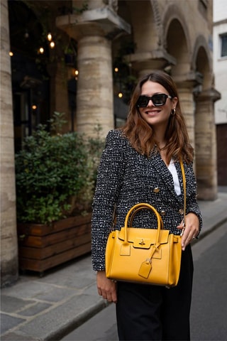 Bolso shopper de piel Jany - Amarillo