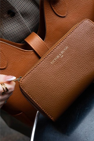Cartera de piel Selma - Marrón
