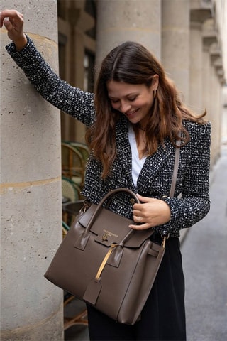 Bolso de piel Jane - Marrón