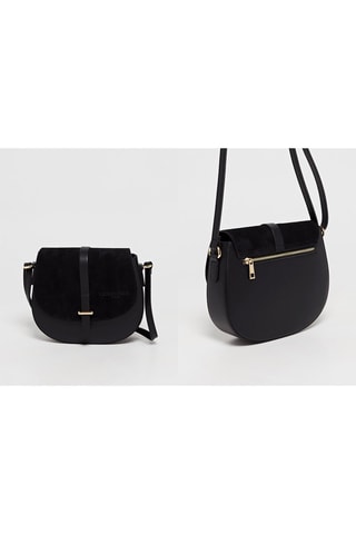 Bandolera de piel Amel - Negro