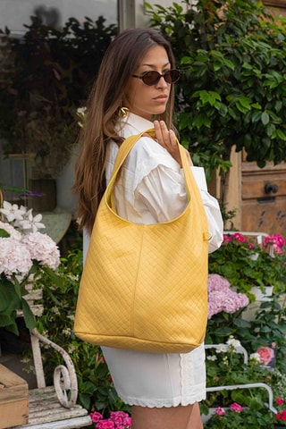 Bolso de piel Vicky - Amarillo