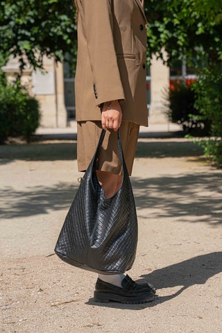 Bolso de piel Vicky - Negro