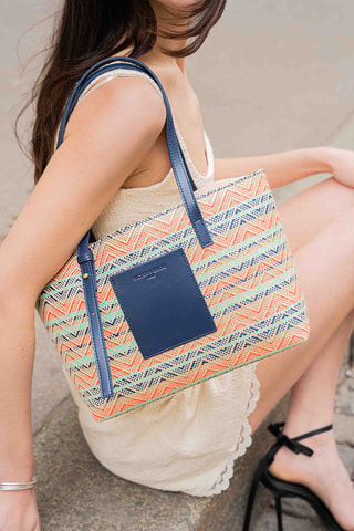 Bolso de piel Azura  - Azul marino
