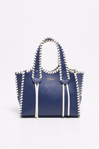 Bolso de piel Kamelia - Blanco y azul