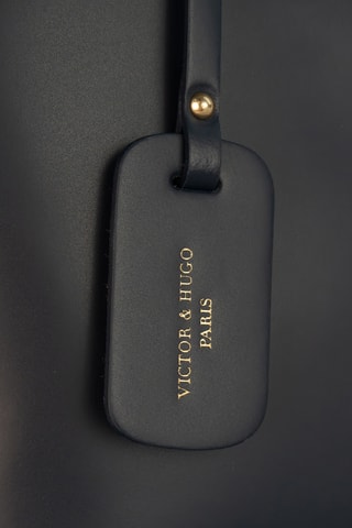 Bolso shopper de piel Myra - Negro