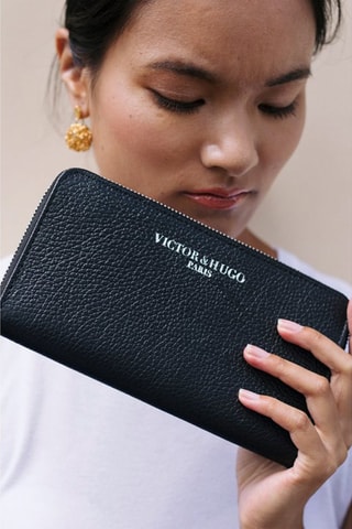 Cartera de piel Kaya - Negro