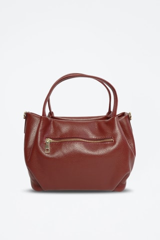 Bolso de piel Allegra - Rojo y dorado