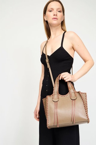 Bolso de piel Kamelia - Marrón