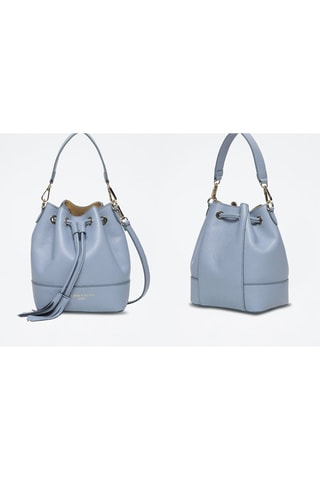 Bolso saco de piel Mini Livy - Azul