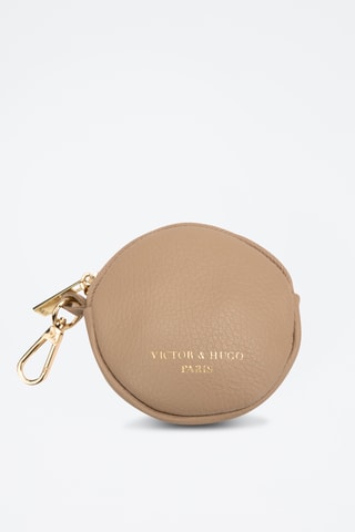 Llavero de piel Runa - Beige