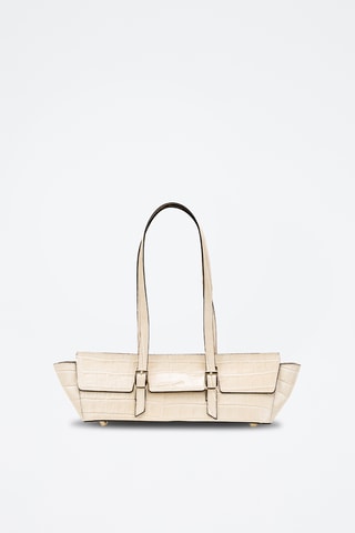 Bolso de piel briana Croco - Beige