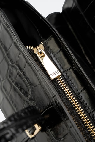 Bolso de piel briana Croco - Negro