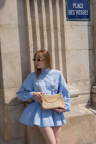 Bolso de piel Mia - Beige