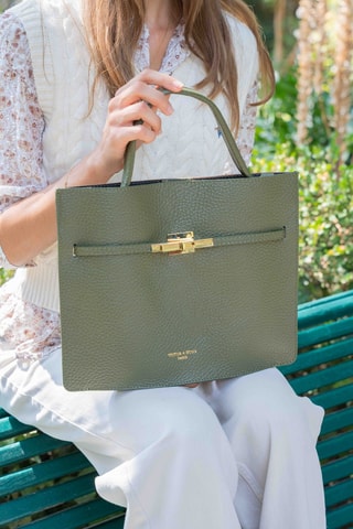 Bolso de piel Freda - Verde