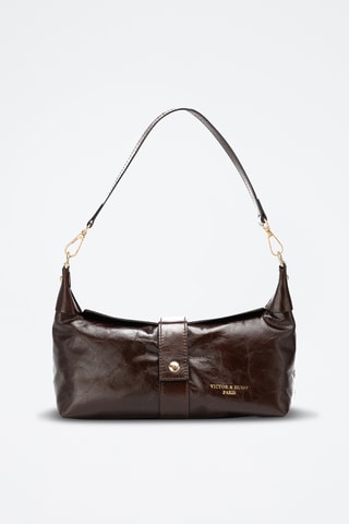 Sac porté épaule en cuir Libra - Marron foncé