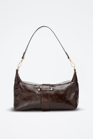 Sac porté épaule en cuir Libra - Marron foncé