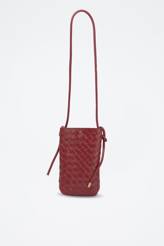 Bandolera de piel Clover - Burdeos